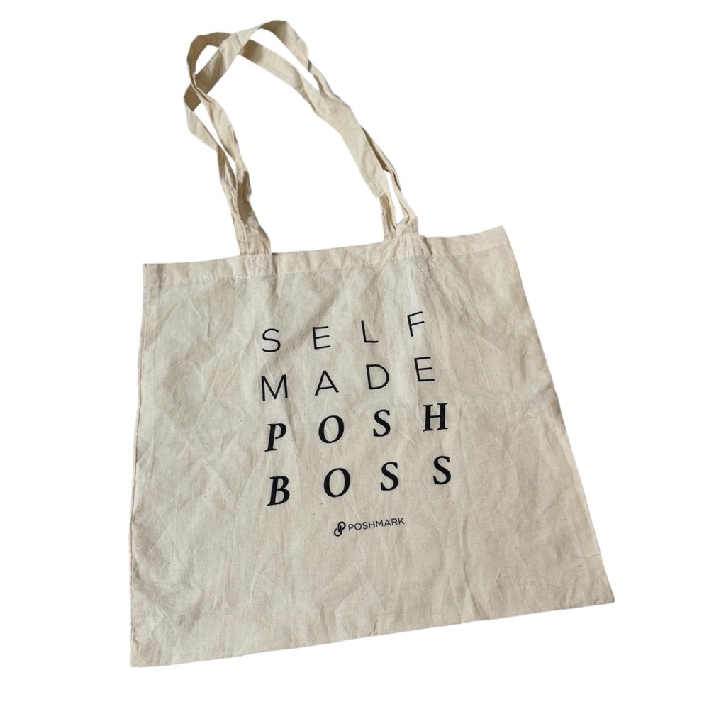 POSHMARK tote bag shopping shoppers bag reuseable cotton SELF MADE POSH BOSS New